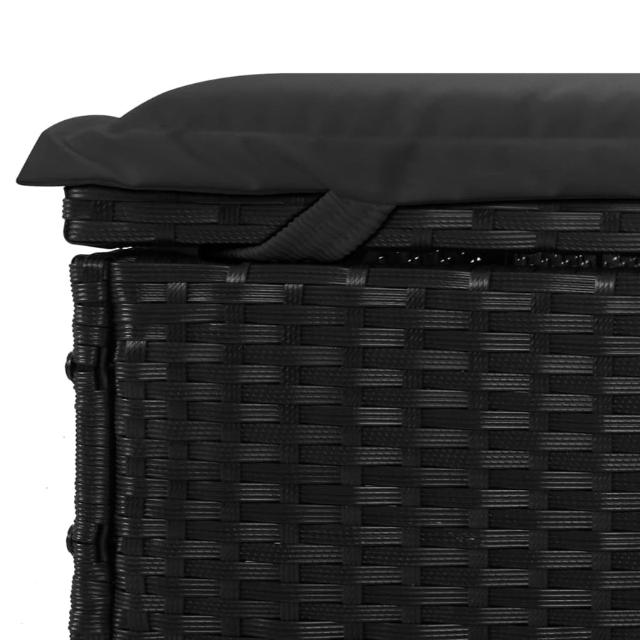 Ligbed 2-Persoons Met Dak 23X8X97 Cm Poly Rattan Zwart