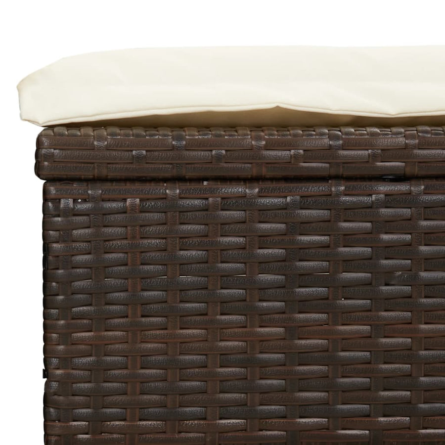 Ligbed 2-Persoons Met Rond Dak 2X2X40 Cm Poly Rattan Bruin