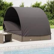 Ligbed 2-persoons 211x112x140 cm poly rattan grijs