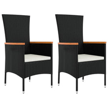 Tuinstoelen Met Kussens Poly Rattan 2 Zwart