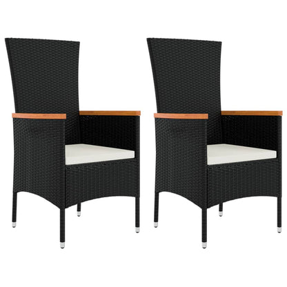 Tuinstoelen Met Kussens Poly Rattan 2 Zwart