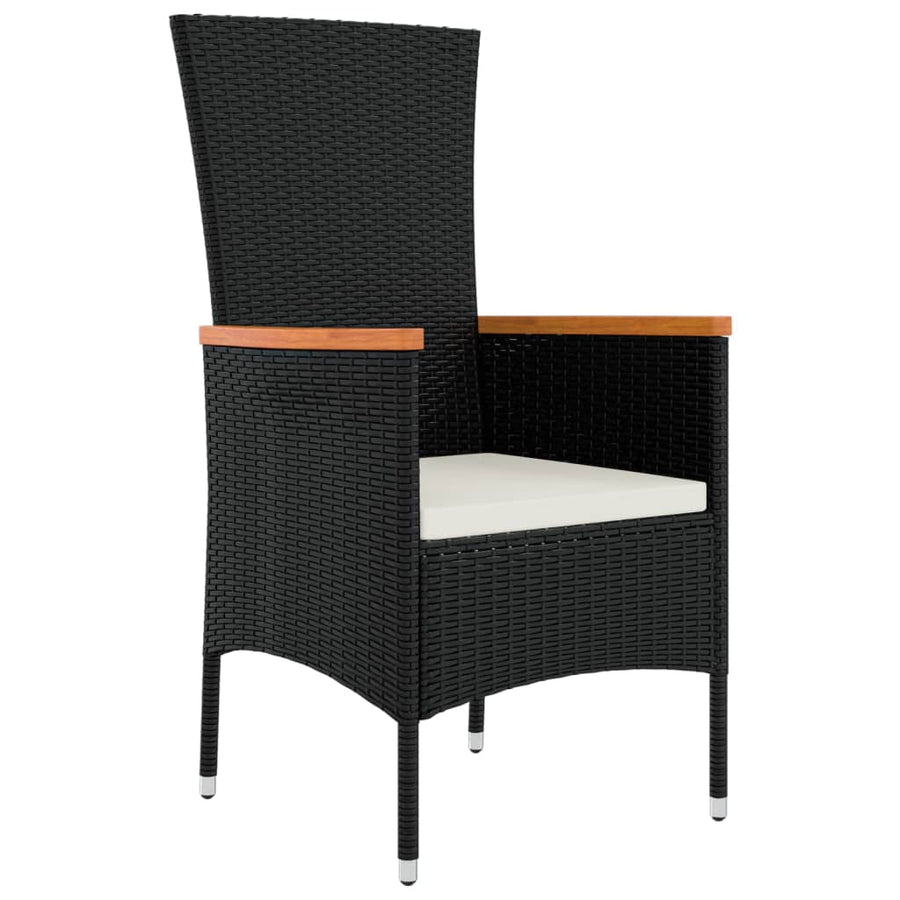 Tuinstoelen Met Kussens Poly Rattan 2 Zwart