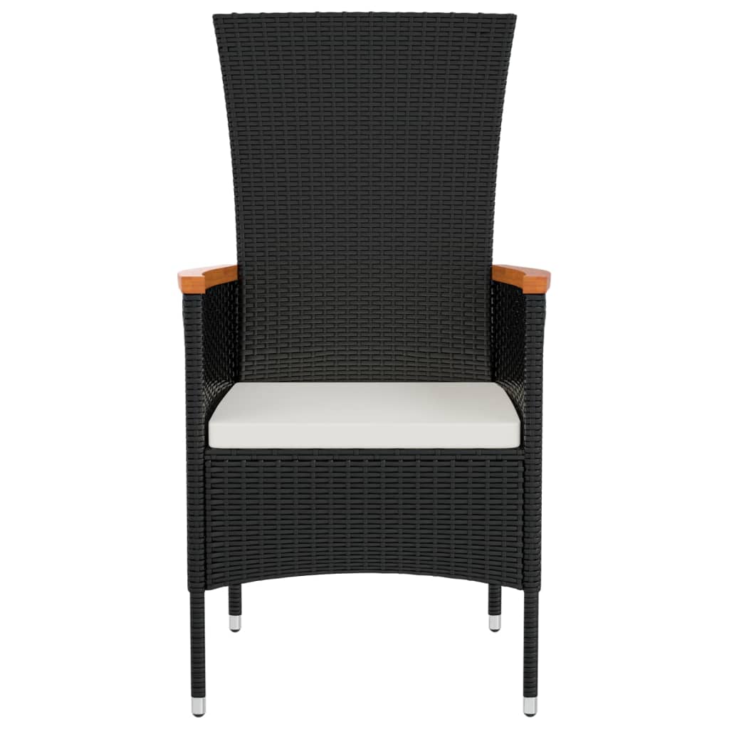 Tuinstoelen Met Kussens Poly Rattan 2 Zwart
