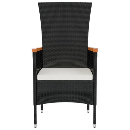 Tuinstoelen Met Kussens Poly Rattan 2 Zwart