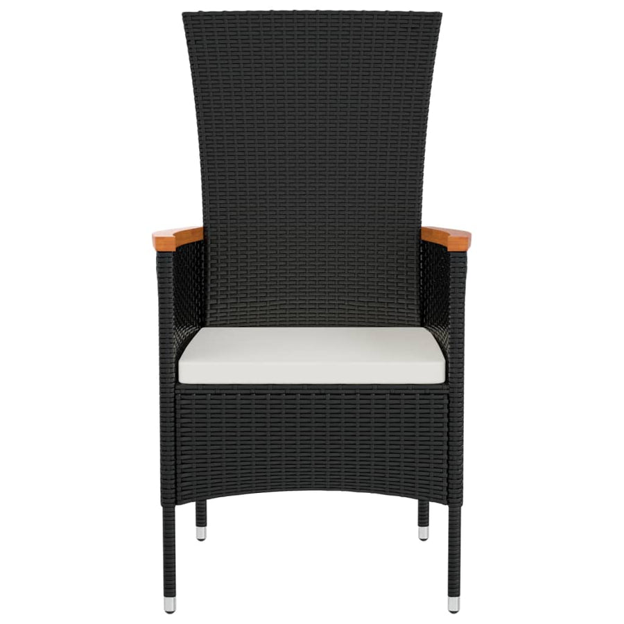 Tuinstoelen Met Kussens Poly Rattan 2 Zwart