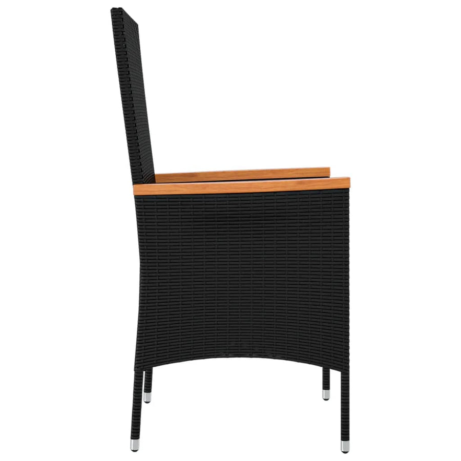 Tuinstoelen Met Kussens Poly Rattan 2 Zwart