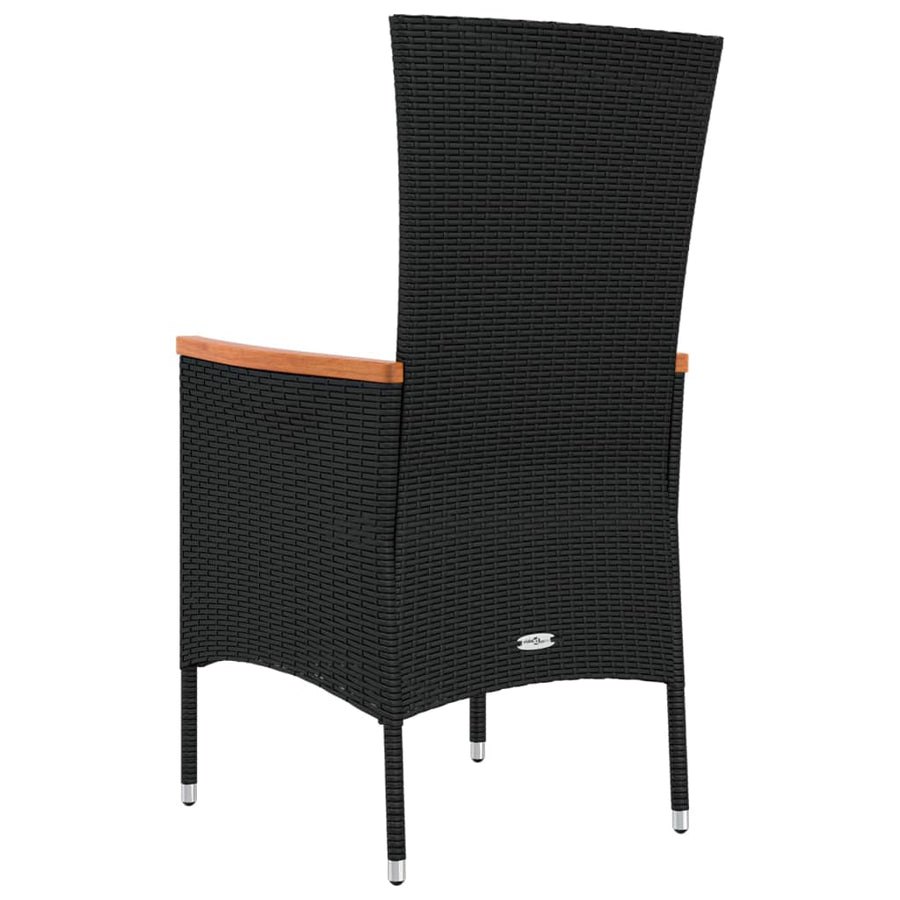 Tuinstoelen Met Kussens Poly Rattan 2 Zwart