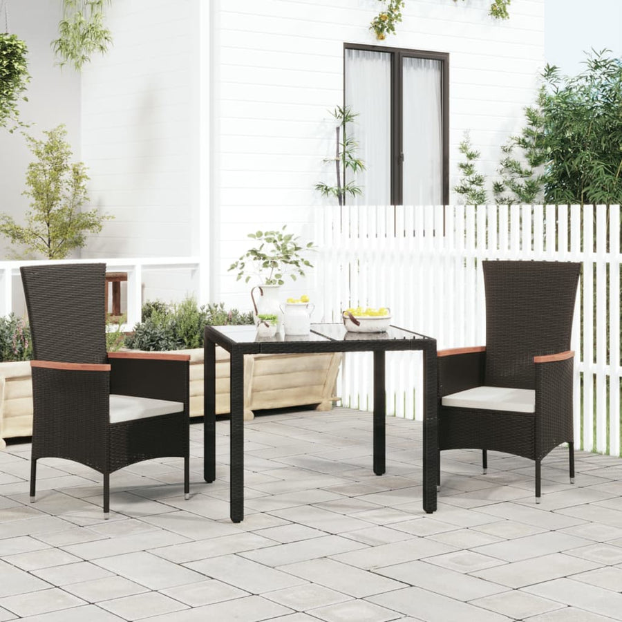Tuinstoelen Met Kussens Poly Rattan 2 Zwart