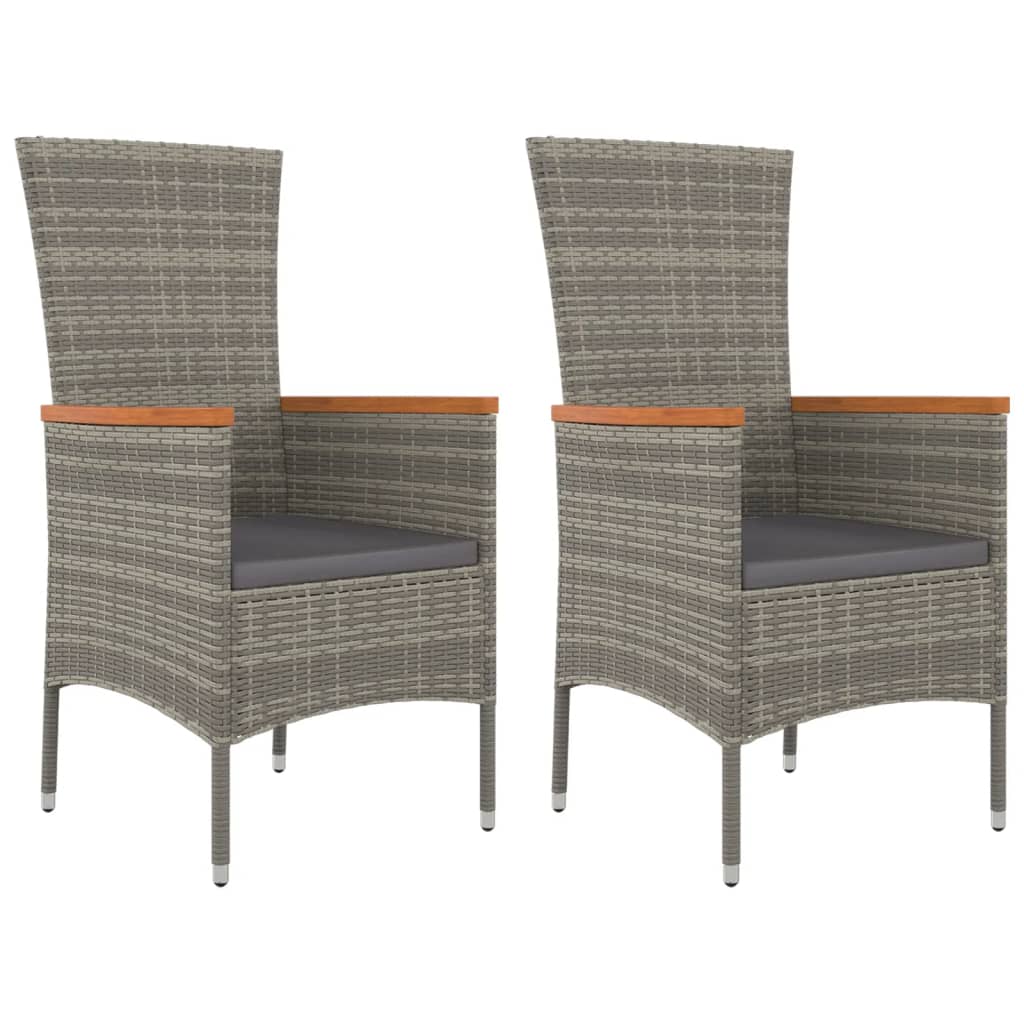 Tuinstoelen Met Kussens Poly Rattan 2 Grijs