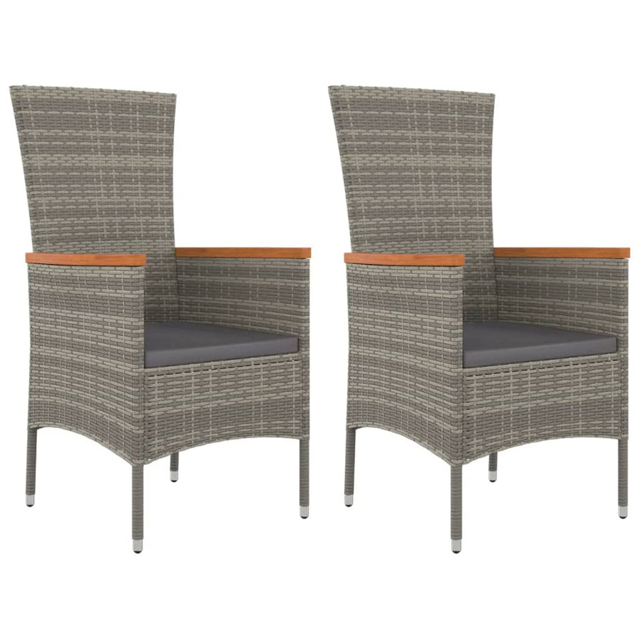 Tuinstoelen Met Kussens Poly Rattan 2 Grijs