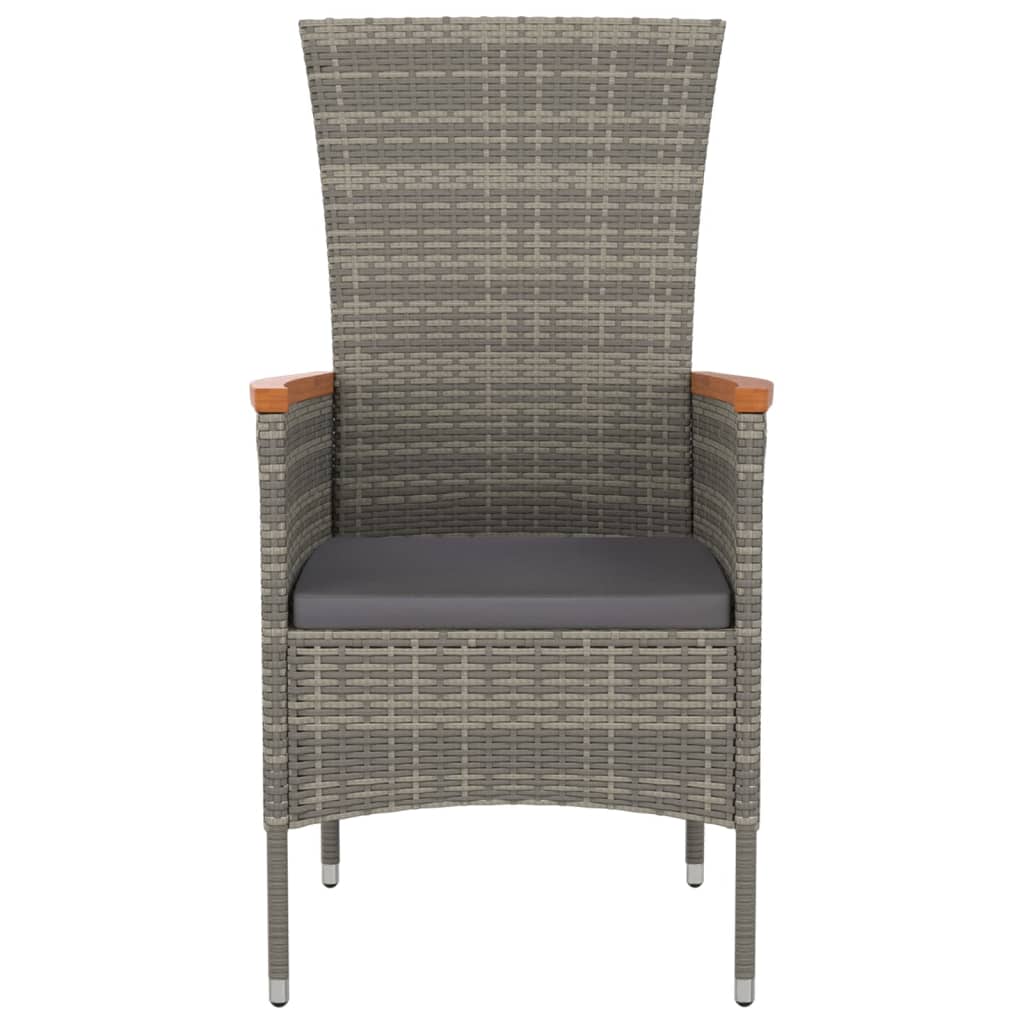 Tuinstoelen Met Kussens Poly Rattan 2 Grijs