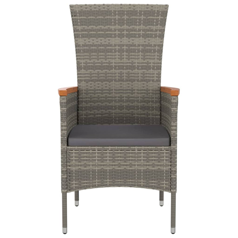 Tuinstoelen Met Kussens Poly Rattan 2 Grijs