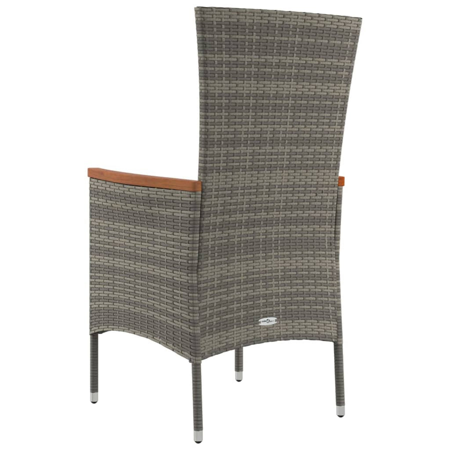 Tuinstoelen Met Kussens Poly Rattan 2 Grijs