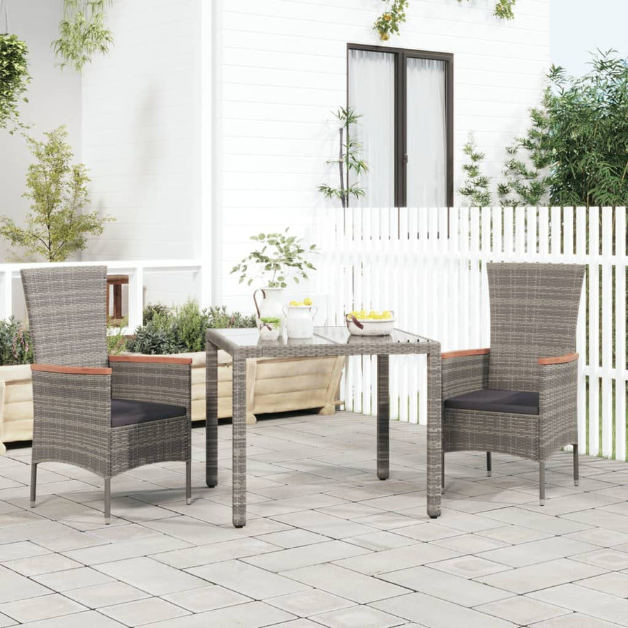 Tuinstoelen Met Kussens Poly Rattan 2 Grijs