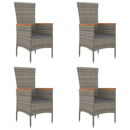 Tuinstoelen Met Kussens Poly Rattan 4 Grijs
