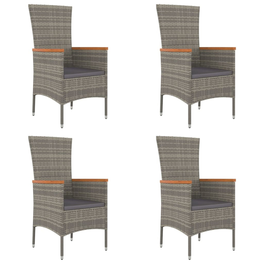 Tuinstoelen Met Kussens Poly Rattan 4 Grijs