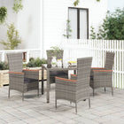Tuinstoel poly rattan grijs 60x58x108 cm set 4