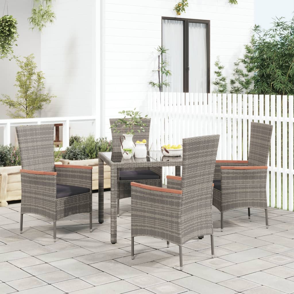 Tuinstoelen Met Kussens Poly Rattan 4 Grijs
