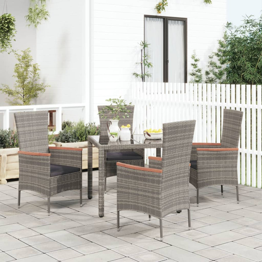 Tuinstoelen Met Kussens Poly Rattan 4 Grijs