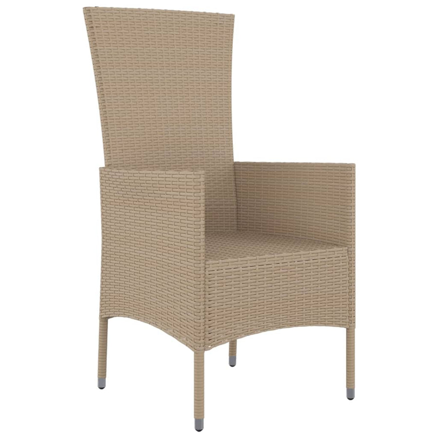 Tuinstoelen Met Kussens Poly Rattan Beige 2