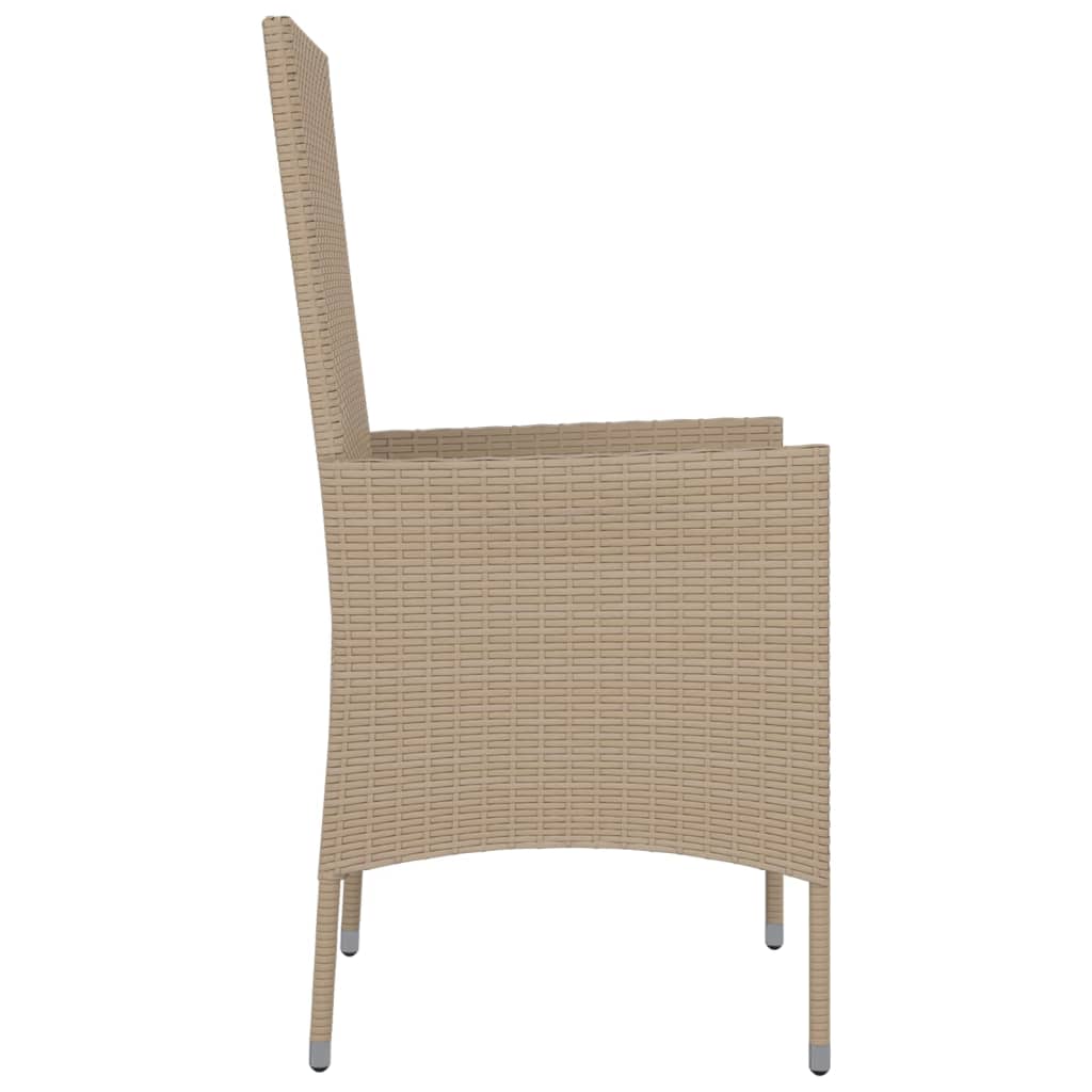Tuinstoelen Met Kussens Poly Rattan Beige 2