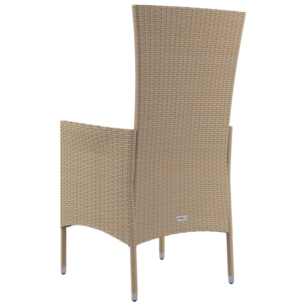 Tuinstoelen Met Kussens Poly Rattan Beige 2