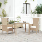 Tuinstoelen Met Kussens Poly Rattan Beige 2