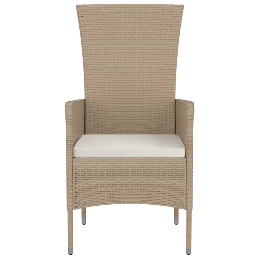 Tuinstoelen Met Kussens Poly Rattan Beige 4
