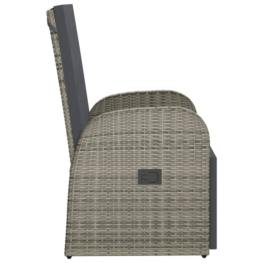 Tuinstoelen Verstelbaar Met Kussens Poly Rattan Grijs 2 Donkergrijs