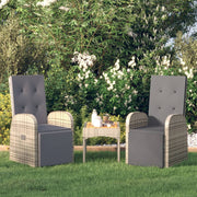Tuinstoelen 2 st poly rattan grijs verstelbaar