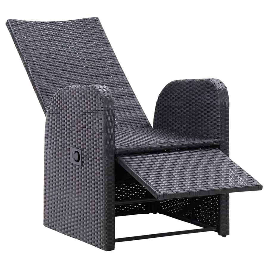 Tuinstoelen Verstelbaar Met Kussens Poly Rattan 2 Zwart