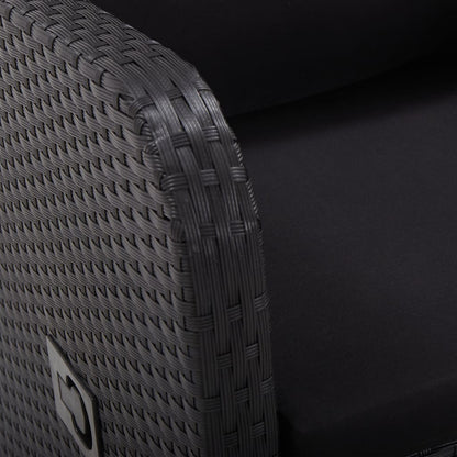 Tuinstoelen Verstelbaar Met Kussens Poly Rattan 2 Zwart