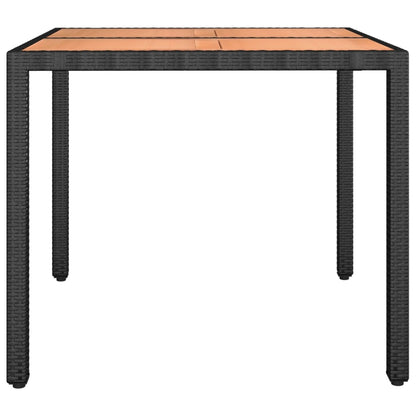 Tuintafel Met Houten Blad Poly Ratten En Acaciahout Zwart