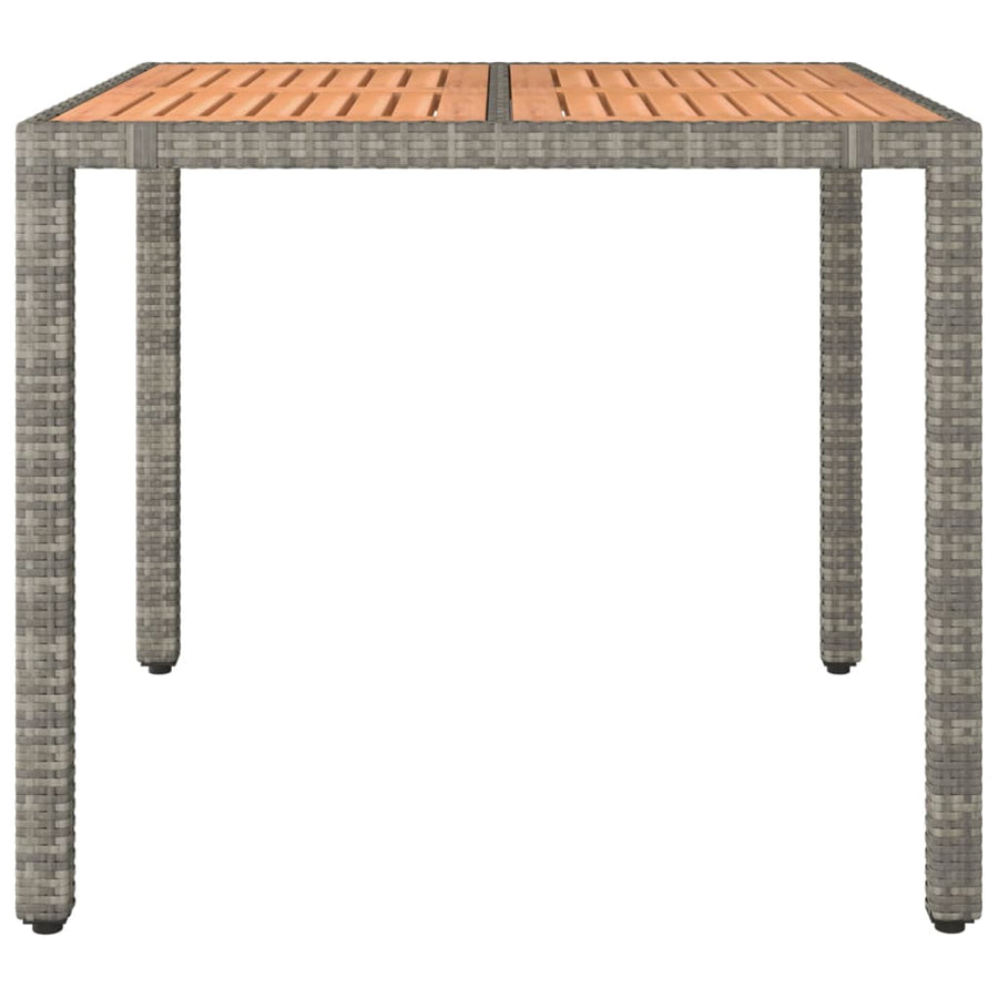Tuintafel Met Houten Blad Poly Ratten En Acaciahout Grijs