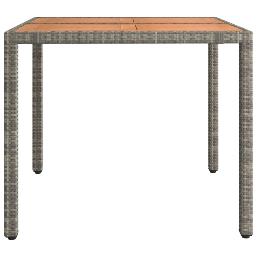Tuintafel Met Houten Blad Poly Ratten En Acaciahout Grijs
