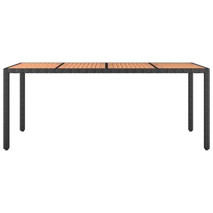 Tuintafel Met Houten Blad Poly Ratten En Acaciahout Zwart