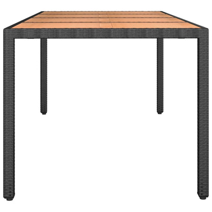 Tuintafel Met Houten Blad Poly Ratten En Acaciahout Zwart