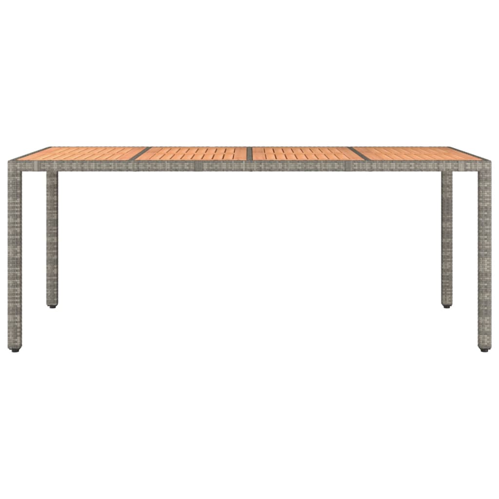 Tuintafel Met Houten Blad Poly Ratten En Acaciahout Grijs 190 x 90 x 75 cm Massief acaciahout