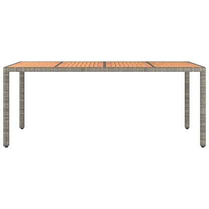 Tuintafel Met Houten Blad Poly Ratten En Acaciahout Grijs 190 x 90 x 75 cm Massief acaciahout