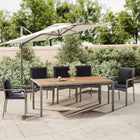 Tuintafel 190x90x75 cm poly rattan acaciahout grijs