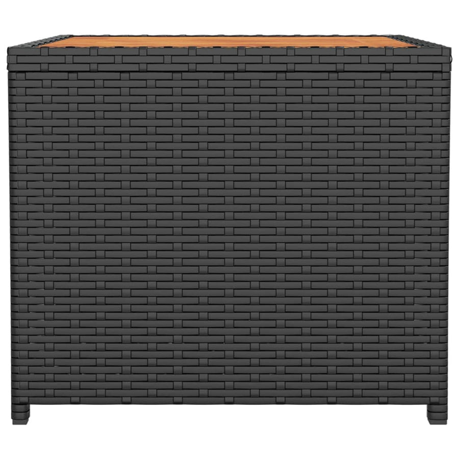 Salontafel met houten blad poly ratten en acaciahout zwart Zwart Massief acaciahout
