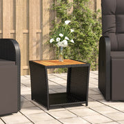 Salontafel poly ratten acaciahout zwart 45x45x40 cm