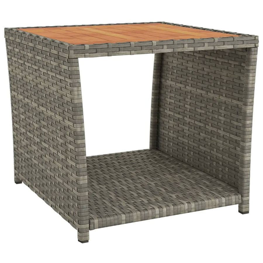 Salontafel Met Houten Blad Poly Ratten Grijs Massief acaciahout