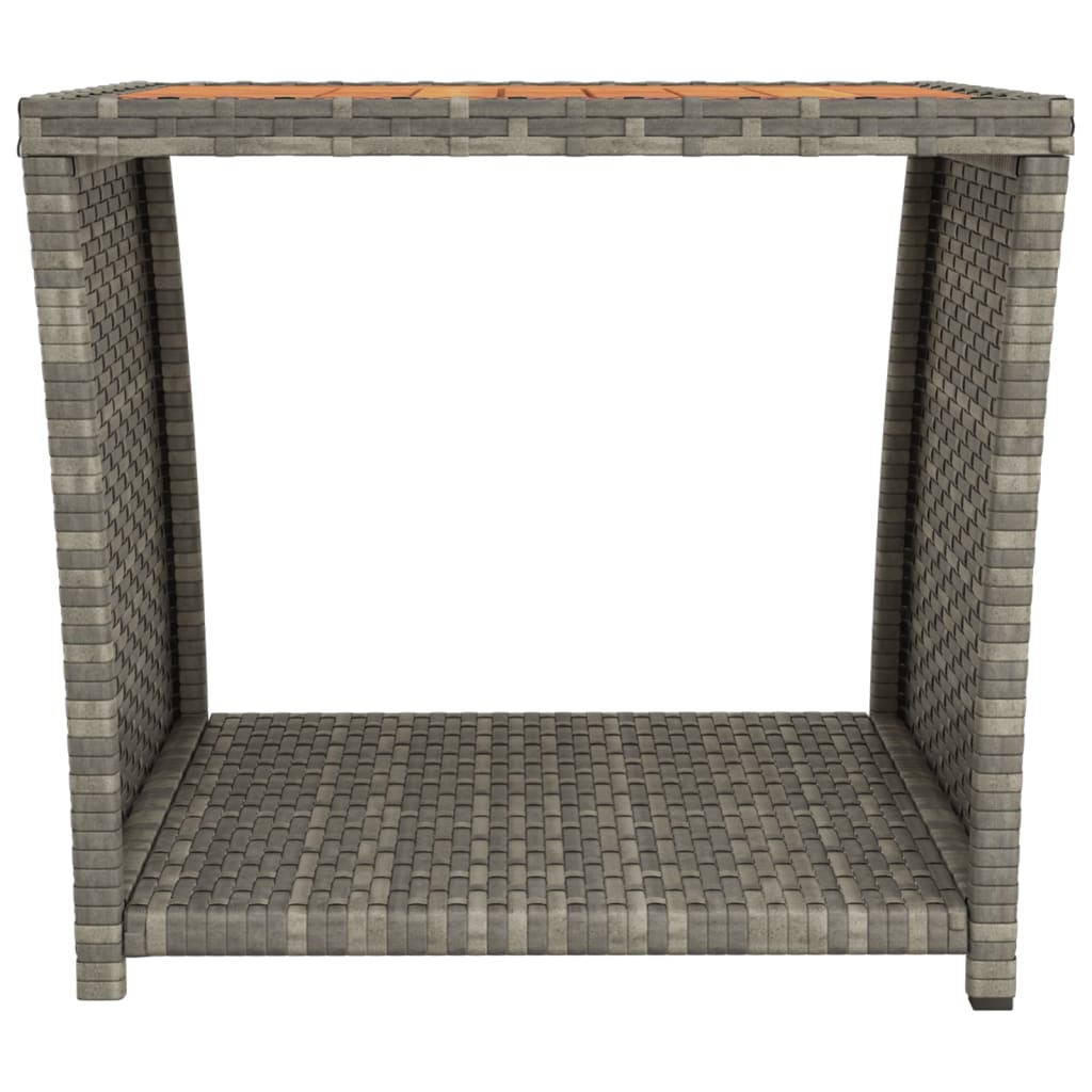 Salontafel Met Houten Blad Poly Ratten Grijs Massief acaciahout