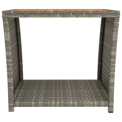 Salontafel Met Houten Blad Poly Ratten Grijs Massief acaciahout