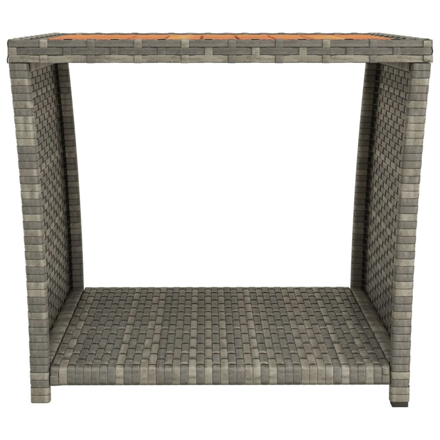 Salontafel Met Houten Blad Poly Ratten Grijs Massief acaciahout