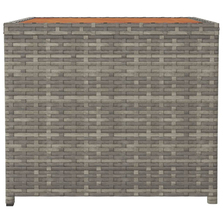 Salontafel Met Houten Blad Poly Ratten Grijs Massief acaciahout