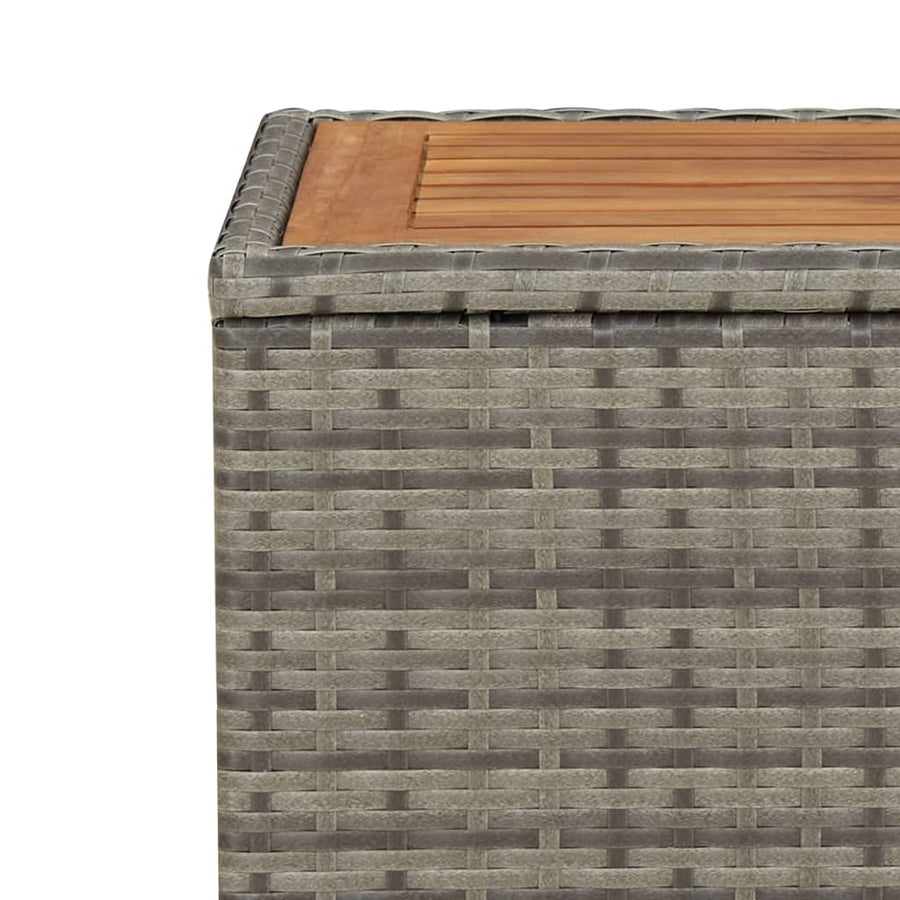 Salontafel Met Houten Blad Poly Ratten Grijs Massief acaciahout