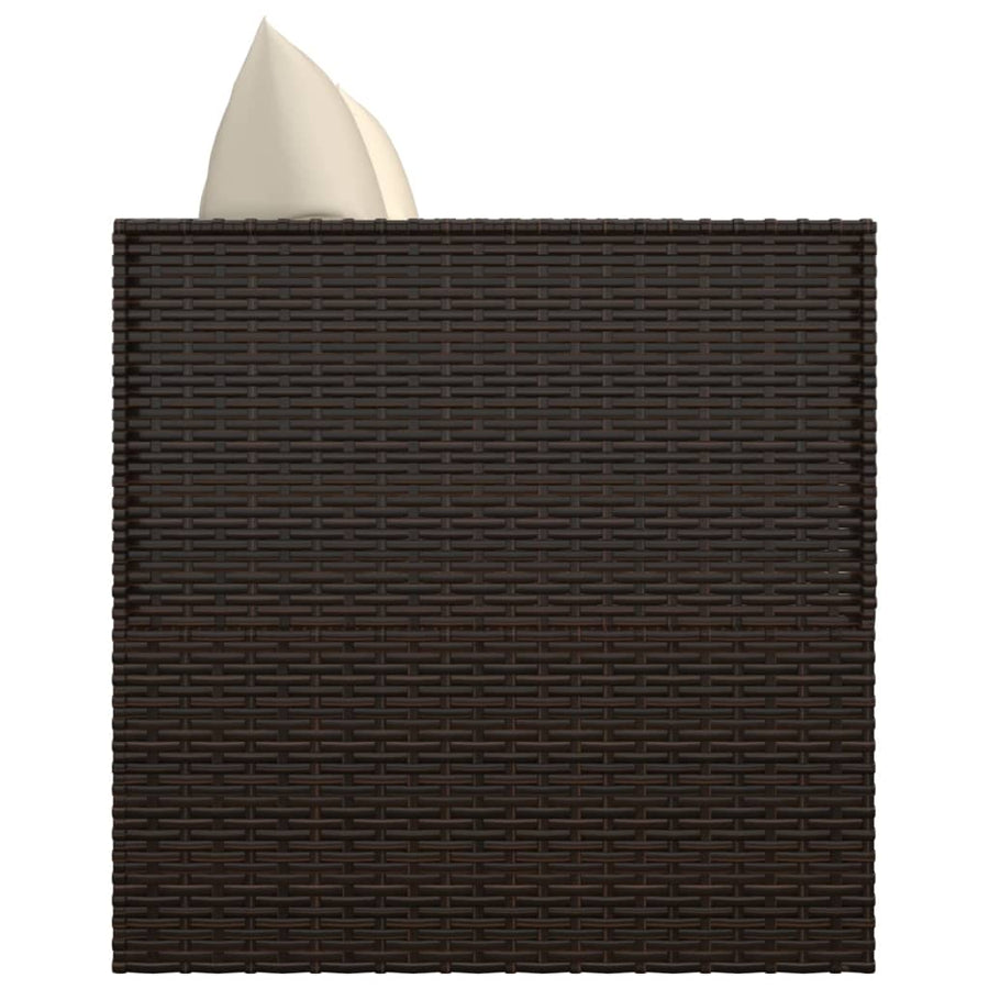 Loungebed Met Kussens Poly Rattan Bruin Crèmewit