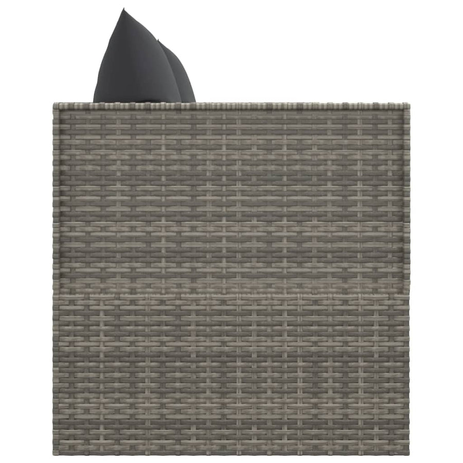 Loungebed Met Kussens Poly Rattan Grijs Donkergrijs